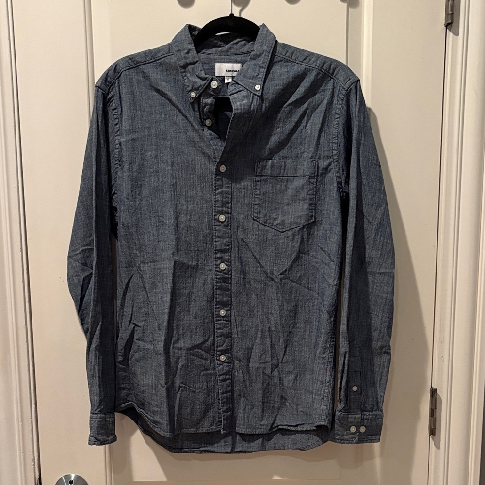 Sonoma Men's Dark Chambray Button-Down Shirt